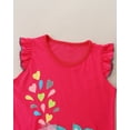 thumbnail image 4 of HILEELANG Girl Summer Shorts Set Ruffle Sleeve Cotton Outfits Pink Fish Top Shirt Check Shorts Pant 2PC Set 3T, 4 of 5