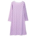 thumbnail image 3 of Women's Nightgown Retro Dot Tee Long Sleeve Comfy Sleep Nightshirt Button Down Nightdress, 3 of 9