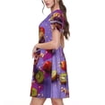 thumbnail image 2 of Haiem Fruit Parfait Colorful Pattern Women's Short-Sleeve Scoop Neck Swing Dress, 2 of 6