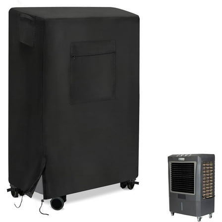 Evaporative Air Cooler Cover for Hessaire MC37M / MC37A / MC37V 3100 CFM Portable Evaporative Cooler, Waterproof Portable Swamp Air Water Cooler Cover Protection for Outdoor Air Conditioner Black