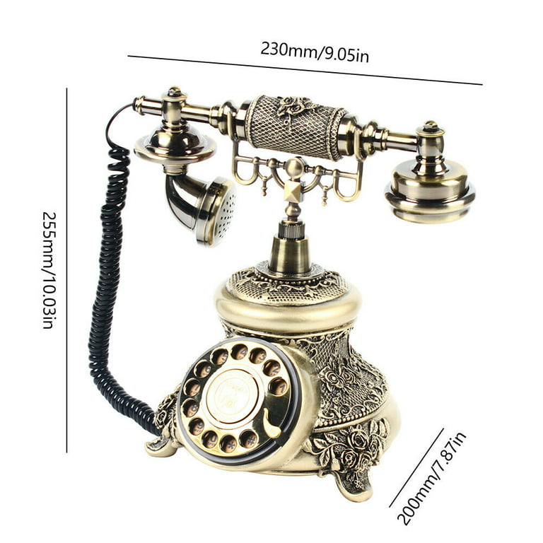 Fetcoi, Retro Vintage Phone Rotary Dial Telephone Decor Old Fashioned for  Home Hotel Office Decoration