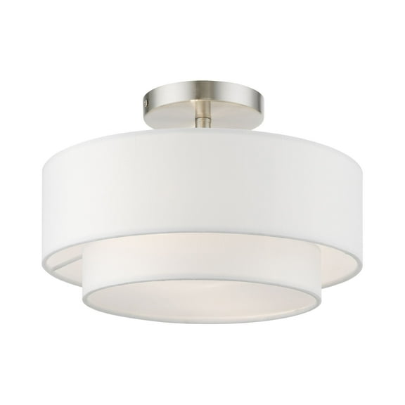 Livex Lighting - Meridian - 2 Light Semi-Flush Mount In Timeless Style-7.75
