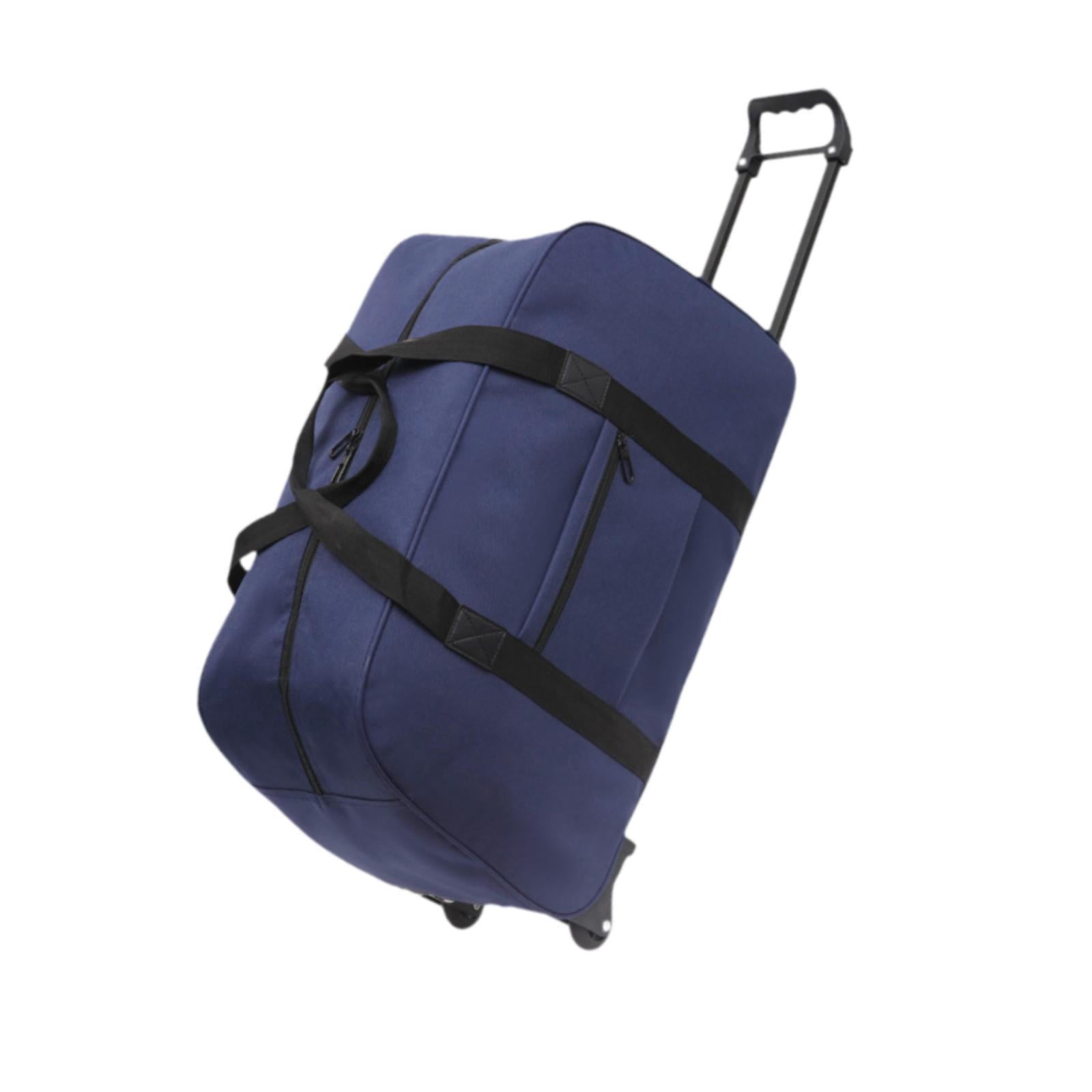 Wzmzjy Wheeled Duffel Bag Suitcase Telescoping Handle Handbag Men Women Multifunctional blue