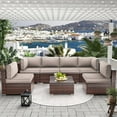 thumbnail image 3 of SDJPOI14 Piece Outdoor Replacement Cushion Set, Water-Repellent Sectional Cushion for Patio Furniture, Couch Coushions for 6-Seat Wicker Conversation Sets, 3 of 7