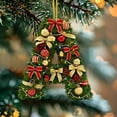 thumbnail image 3 of Adornos navideños personalizados para el árbol | Colgantes con monograma de 26 letras y diseño de gorro de Papá Noel, 3 of 5