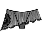 Necessary Objects Sexy Seashell Skirted Thong, Medium, Black