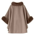 thumbnail image 4 of YueHuiYing Womens Batwing Sleeve Poncho Peacoat Elegant Stand Collor Capes Jacket Cloak Fall Winter Shawl Outerwear, 4 of 5