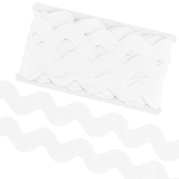 10 Yard 1.58 Inch Rick Rack Trim White RIC Rac Ribbon Jumbo Wave Bending Fringe Rickrack Zig Zag Lace Trim Woven Fabric Edge