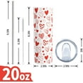 thumbnail image 2 of Valentine''s Day Red Hearts Gifts for Women Girls, 20 Oz Tumbler with Lid and Straw, Cute Stainless Steel Insulated Travel Coffee Cup, Lover Birthday Wedding Water Bottle for Her (1 PC), 2 of 6