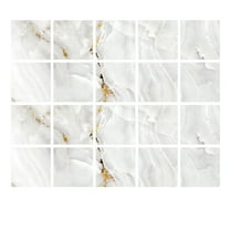 20Piece Self Adhesive Tiles Stickers 8x8in Gray Gold Marbling Vinyl Tile Waterproof Peel and Stick DIY Decals Wall Decor