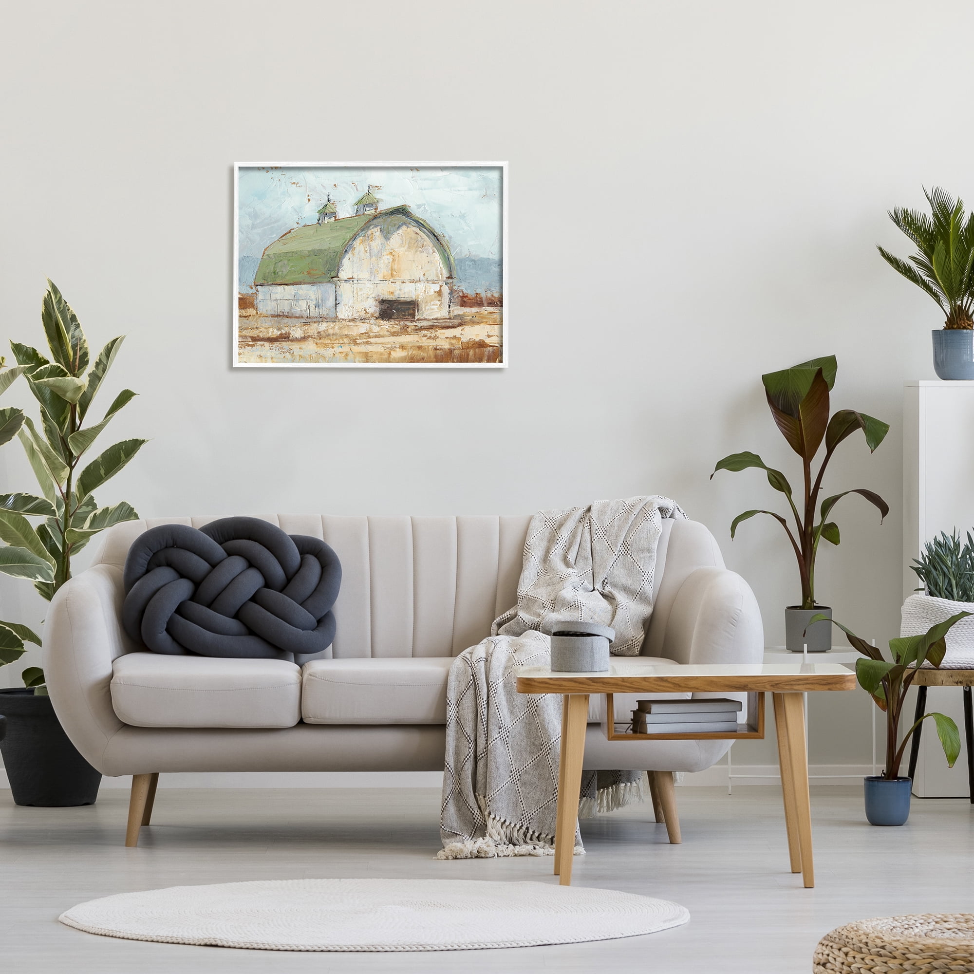 Stupell Industries Natural Earth Painted Barn Painting Framed Art Print Wall Art, 30x24, By Ethan Harper