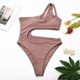 thumbnail image 2 of Trajes de baño siameses calados de color sólido para mujer Conjunto de ropa de playa con estampado de bikini Fridja  nalpqowj54221, 2 of 8
