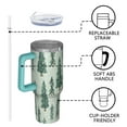 thumbnail image 4 of Light Green Christmas Tree and Snow Pattern Tumbler with Handle and Lid,40oz Double Wall Vacuum Insulated Tumbler,Cups Gift for Women and Men, 4 of 7