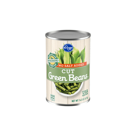 KR No Salt Cut Canned Green Beans 14.5 oz