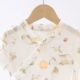 thumbnail image 5 of KPOPLK Newborn Baby Girl Summer Clothes Striped Short Sleeve Bubble Romper Bodysuit Jumpsuit Infant Outfit Light Yellow Size 6-9 Months, 5 of 5