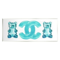 Stupell Industries Blue Glam Gummy Beauty & Fashion Painting Unframed Art Print Wall Art, 17 x 7