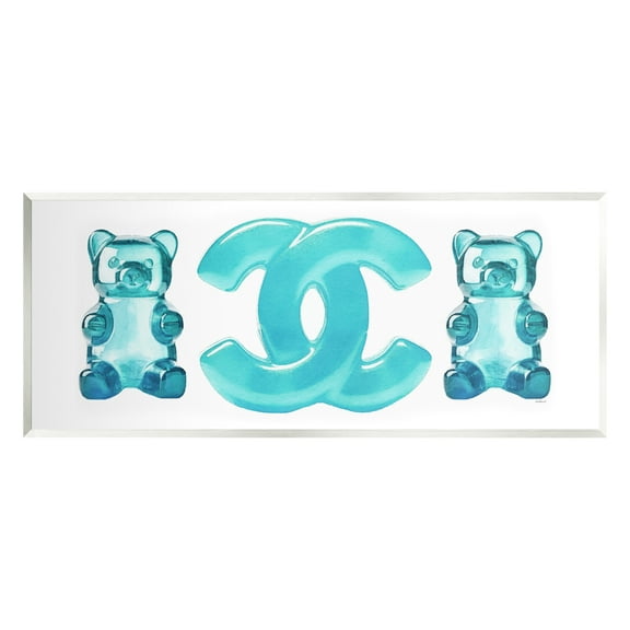 Stupell Industries Blue Glam Gummy Beauty & Fashion Painting Unframed Art Print Wall Art, 17 x 7