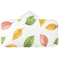 thumbnail image 5 of Yayeee Kids Hooded Towels Toddler Soft Absorbent Beach Bathing Wrap 50" x 23.5", Pink Colorful Leaves, 5 of 5