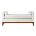 thumbnail image 7 of S-HOME Large Upholstered Boucle Fabric Ottoman with Pillows, Window Bench for Living Room, Home Entryway Seating, Ivory, 7 of 7