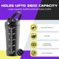 thumbnail image 6 of JUSTLET 26oz Insulated Stainless Steel Blender Shaker Bottle with One Mixing Ball, Black., 6 of 8
