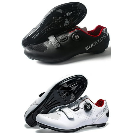 

BUCKLOS Road Bike Shoes Knob Cycling Shoes Compatible with 2 Bolt Cleat/Pedal System Men Women Indoor Outdoor Bike Shoes