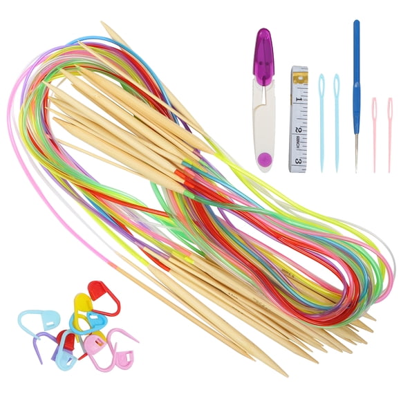 Shisuyan 1 Set Annular Knitting Needles Knitting Rods Multi Plastic for Knitting Lovers