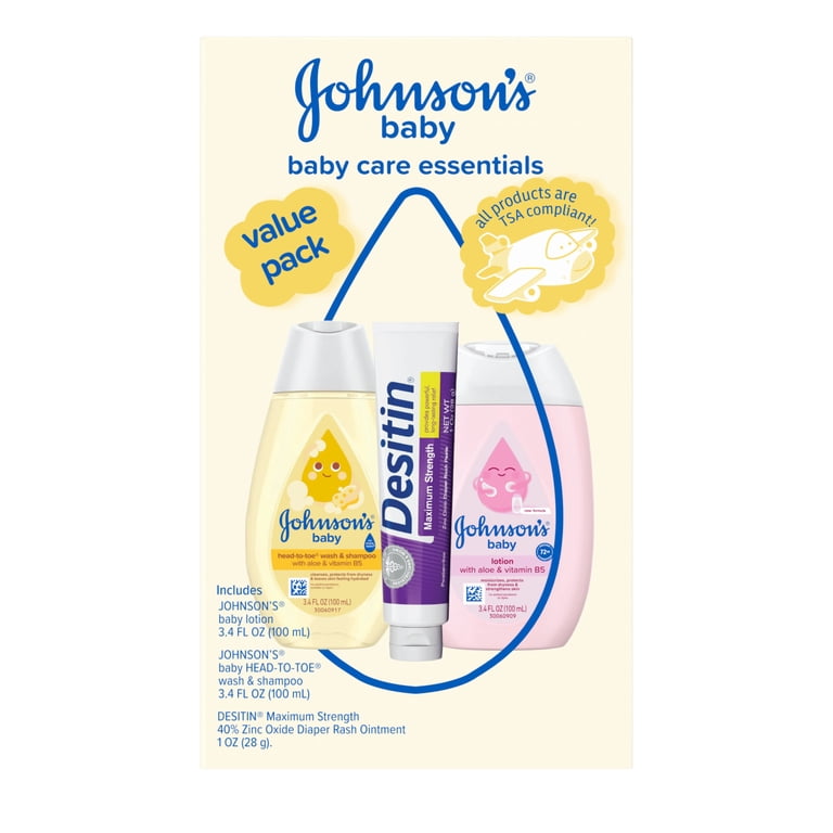 Johnson's Baby Care Essentials Travel Gift Set, 3-Piece photo 1
