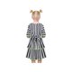 thumbnail image 5 of Vestido de Niña Negro Blanco a Rayas Gótico Retro de los Años 1950 con Capas Halloween 7 Años, 5 of 7