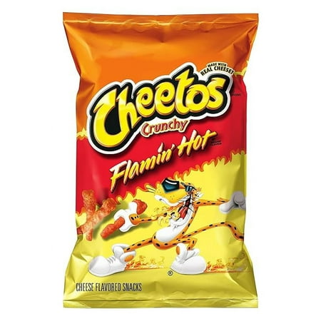Cheetos Crunchy Flamin' Hot Cheese Snacks, 3.25 Oz