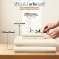 thumbnail image 3 of Casa Platino 100% Cotton Sheets Full Size Bed Sheets - 450 Thread Count 100% Cotton Sheets, 4PC Bed Sheets Full Size, Breathable Full Size Sheets Deep Pocket Set, Hotel Luxury Sheets - Ivory, 3 of 7
