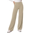 thumbnail image 7 of Women's High Waisted Yoga Pants Fashion Solid Color Casual Sweatpants Trousers Beige M, 7 of 7