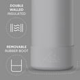 thumbnail image 6 of Hydrapeak 32oz Sport Insulated Water Bottle with Straw or Chug Lid, Leak & Spill Proof, Keeps Drinks Cold for 24 Hours, Hot for 12 Hours, Premium Stainless Steel Water Bottles (32oz, Grey), 6 of 9