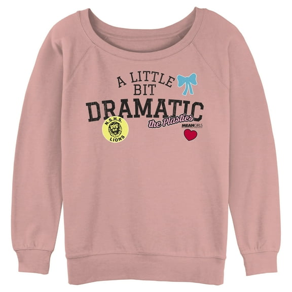 Junior's Mean Girls The Plastics A Little Bit Dramatic Sweatshirt Desert Pink X Large