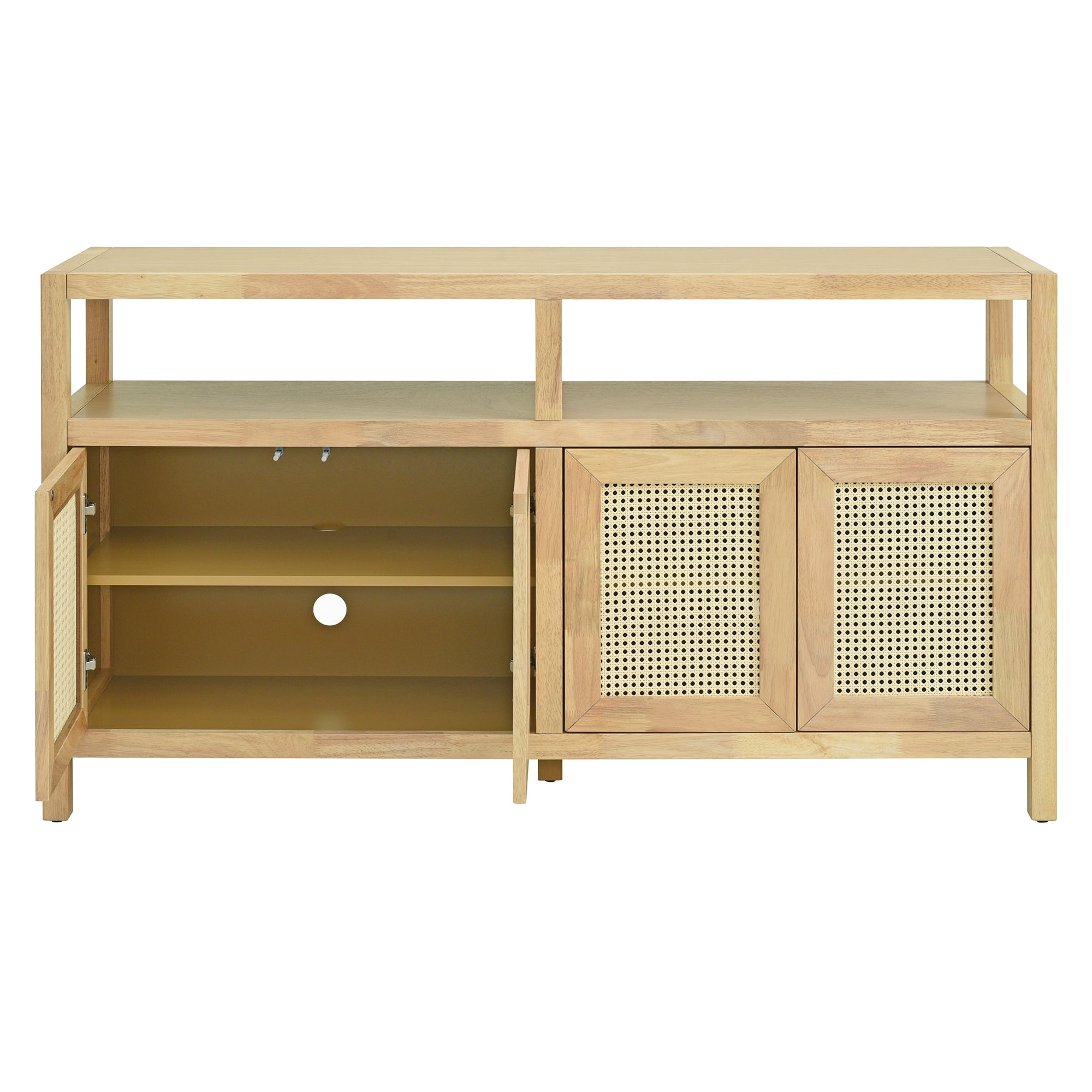 Aukfa Rattan Buffet Storage Cabinet,TV Cabinet for Living Dining Rooms,Bohemian Style,Natural