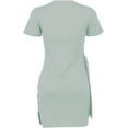 thumbnail image 5 of Women's Crewneck Bodycon Dress Short Sleeve T Shirt Dress Tie Waist 2021 Summer Casual Mini Dress S-XXL, 5 of 7