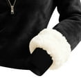 thumbnail image 7 of Dasayo Zip up Women Tops Long Sleeve Henley Black Shirts Fleece Solid Fuzzy Winter Clothing Womens Shirts L, 7 of 7