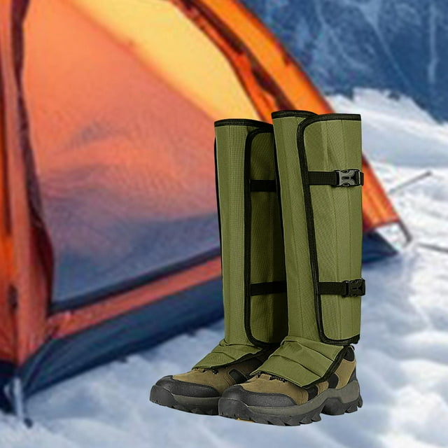 Polainas para piernas, cubrezapatos de invierno, protección contra mordeduras, ajustables, ligeras y cómodas. verde