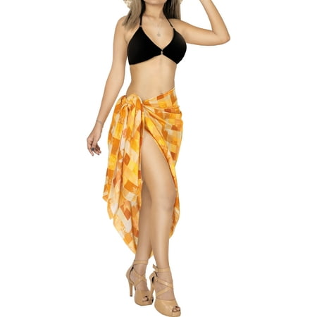 HAPPY BAY Women s Bikini Beach Wrap Swimwear Cover up Bathing suit Summer Wraps Swimsuit Sarong Skirts for Women One Size Yellow_Y825