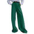 thumbnail image 2 of Awxnjux Palazzo Pants Women'S Wide Leg Drag Pants Straight Suit Pants High Waist Loose Casual Pants (Green,M), 2 of 9