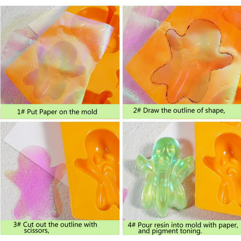 Exquisite Waterproof Laser Paper Resin Silicone Mold Filling Accessories Holographic  Film for DIY Resin Jewelry Making 
