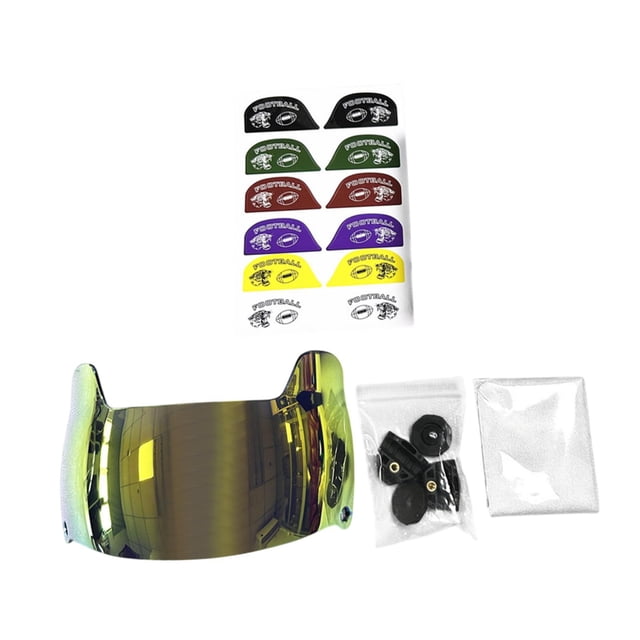 Visor de fútbol Protección facial Visor Protección solar Partes resistentes a los rasguños Visor de casco de hockey para adultos Helmets de fútbol Oro