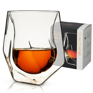  Sun's Tea Double Wall Whiskey/Scotch Rocks Glass Set 5.5oz, Old Fashioned Drinking & Cocktail Glasses