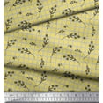 thumbnail image 2 of Soimoi Yellow Rayon Crepe Fabric Floral & Check Printed Craft Fabric by the Yard 46 Inch Wide, 2 of 5