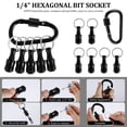 thumbnail image 3 of GHOJET 24Pcs 1/4 Inch Hex Shank Screwdriver Bit Holder Universal Bit Holder Keychain Aluminum Alloy Drill Bit Holder Extension Bar with Carabiner Portable Bit Organizer for Drill Bits, 3 of 9