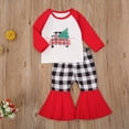 thumbnail image 6 of Qiylii 2 Pcs Kids Christmas Outfit, O-Neck Long Sleeve Top+ Flared Trousers, 6 of 8