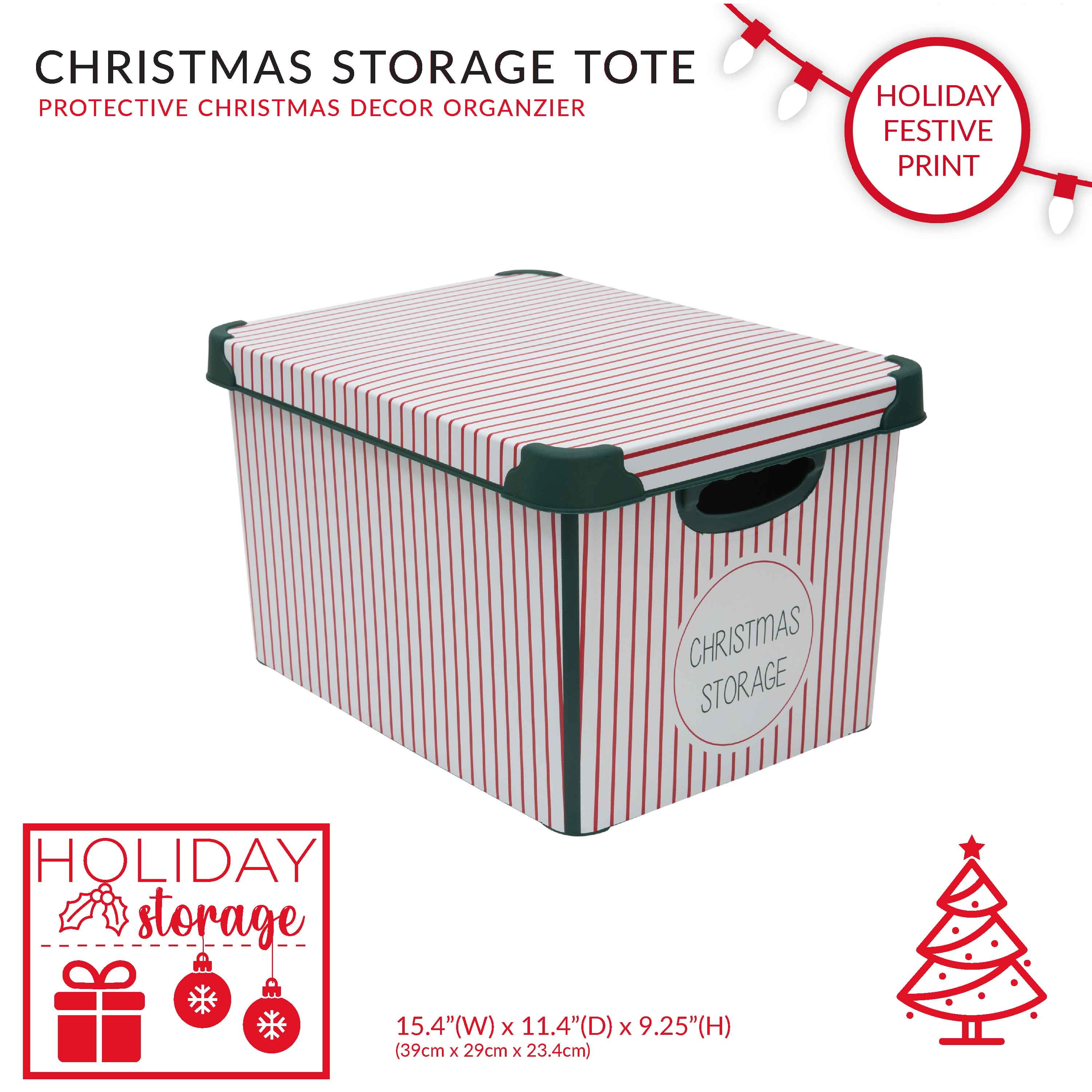 24 Wholesale Food Storage Container Christmas Square 7x7x4.7in Plastic W/4  Prints Xmas Label/3 Color Lids - at 