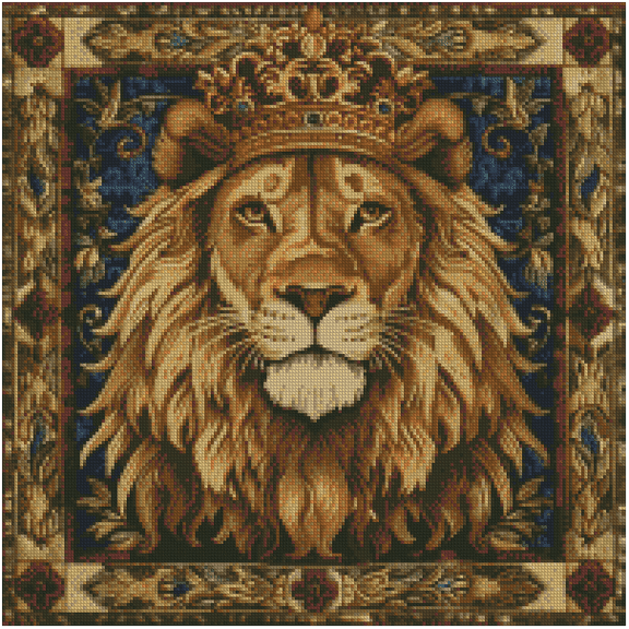 The King of Prairie, Lion Counted Cross Stitch kit, 100% Cotton, 200x200 Stitch,36x36cm Big Counted Cross Stitch kit