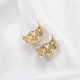 thumbnail image 5 of Aretes de flores en forma de C de estilo francés con diamantes y aretes huecos, 5 of 5