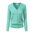 thumbnail image 4 of MixMatchy Women's Soft Basic Long Sleeve Button Down Classic V-Neck Knit Cardigan Sweater, 4 of 7