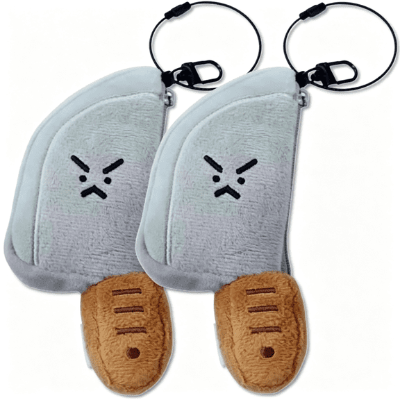 GASTROPOD Coin Purse Keychain for Women and Men,Funny Plush-Wallet Coin Pouches with Zipper,Plush Earbud Pouch,Mini Backpack Charms Coin Purse Keychain (2Pcs)